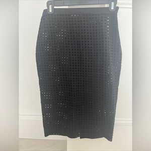 Vintage black perforated cotton Pierre Balmain skirt size 40 Alexander Wang